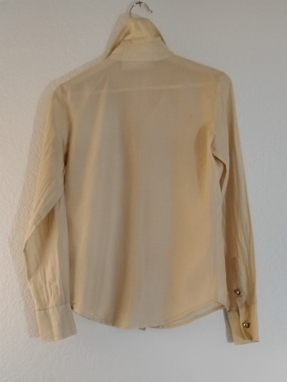 Farinaz Taghavi Italian Cotton Cream Button-Front Stylish Timeless Top - Picture 2 of 9